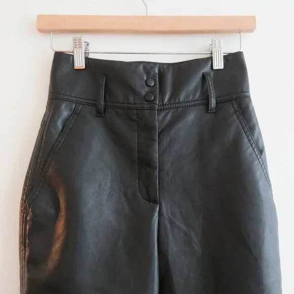 ARITZIA WILFRED High Tied Pant in Black Vegan Leather - Size US 00 (No belt) - Picture 4 of 16